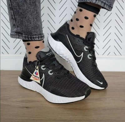  Nike Renew Run Running Shoes 7.5 Women Sneaker Black White Athletic CK6360-008