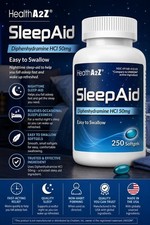 Sleep Aid, Diphenhydramine HCl 50mg, 250 Softgels, Supports Deeper Restful Sleep