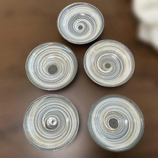 Takashi Nakazato Ryuta Kiln Karatsu Hakeme Plate Set 5 15.5cm Used