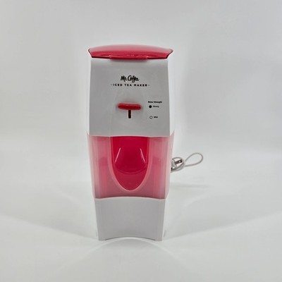 Mr. Coffee Iced Tea Maker TM75RS Brew Strength Selector White Red 3 Quart