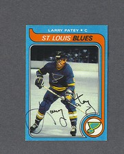 Larry Patey signed Blues 1979-80 Topps hockey card