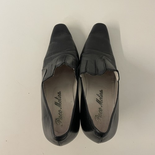 Paco Molina schwarze Leder Pumps Absatz Jakobsmuschel Vintage Italy Gr. 5 38 - Bild 8 von 11