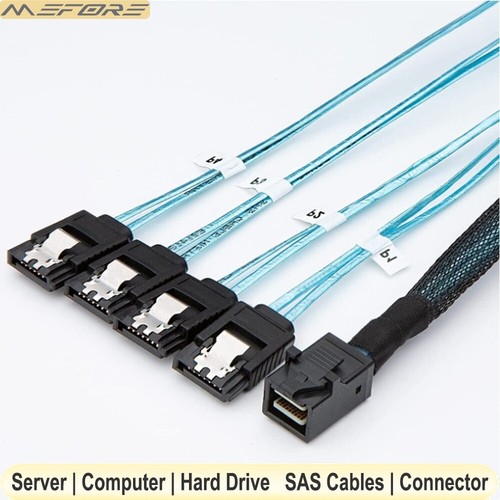 Internal Mini SAS SFF-8643 to 4 SATA 7Pin Target HD Data Server Raid Cable - Bild 7 von 9