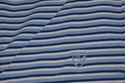 2XL blau 3 Knöpfe Kragen gestreift Polo Cremieux klassisch hergestellt in Indien - Bild 3 von 3