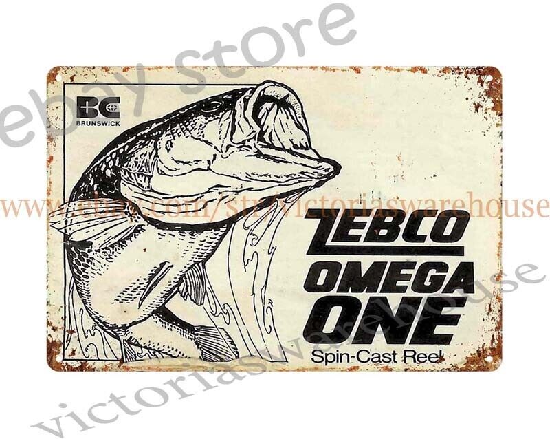 Zebco Omega One Spin-cast Fishing Reel metal tin sign beach House