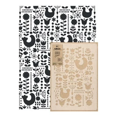 Reusable PLASTIC Wall STENCIL Template 23.2″ x 37.4″ Seamless // POLISH FOLK