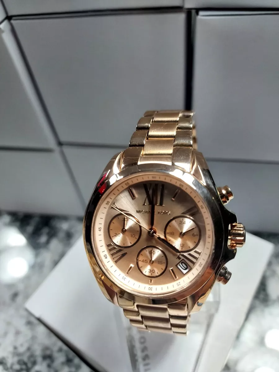 Michael Kors MK5799 Bradshaw Chronograph Rose-tone Stainless Steel Watch eBay