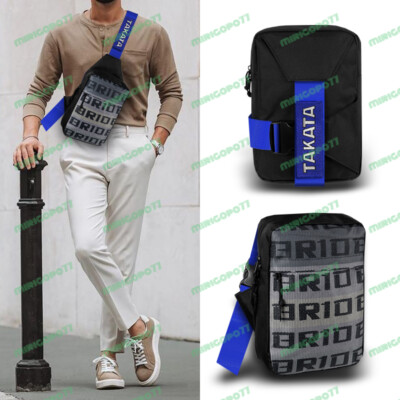JDM Gradation Crossbody Shoulder Bride Bag With Blue Takata JDM Straps Backpack