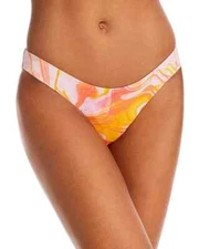 AQUA Swirl Print Basic Bikini Bottom Multi Pink L139623 Womens Size S