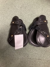 Pony Size Black Leather Padded Fetlock Boots By The English Gaiter Company BN