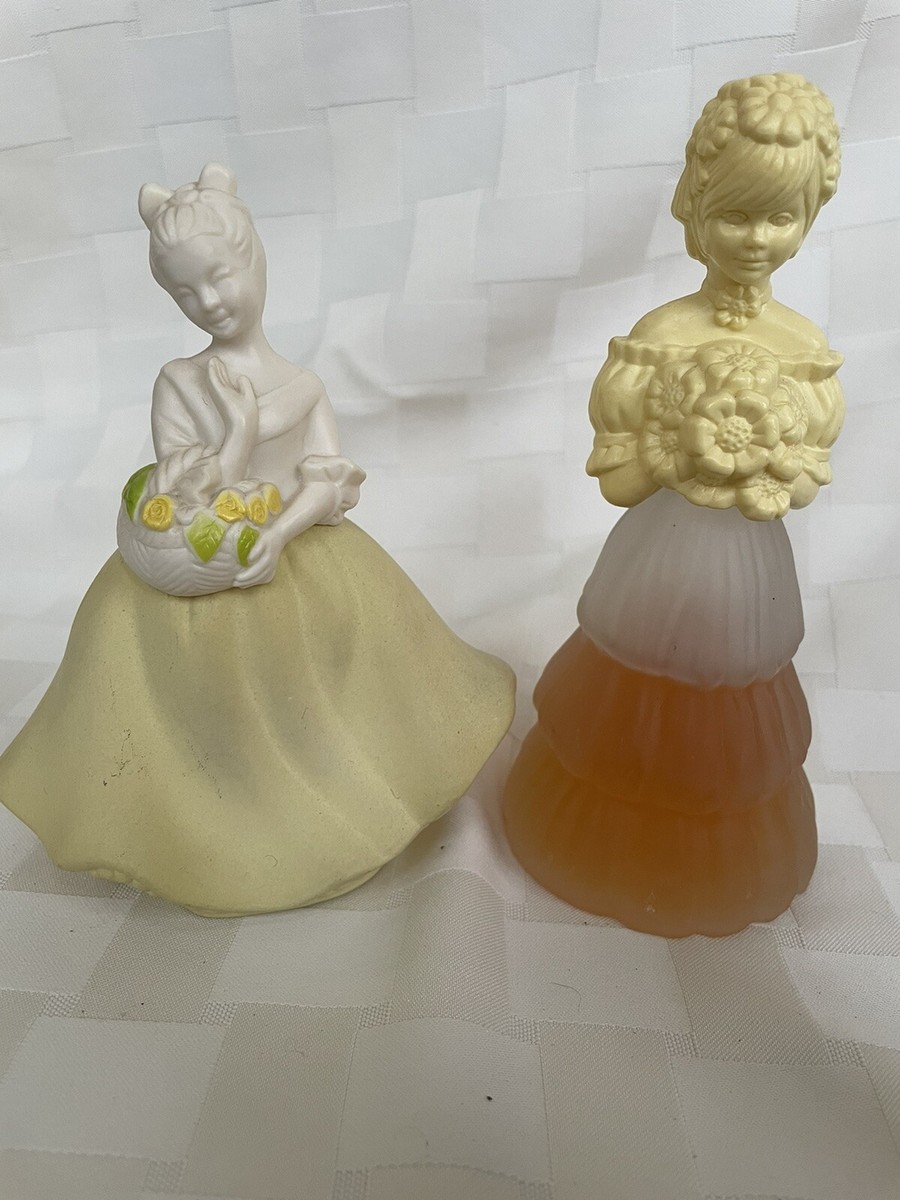 Vintage Avon Perfume Cologne Ladies Yellow Figures, Bottles