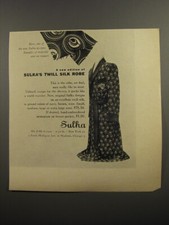 1952 Sulka Twill Silk Robe Ad - Here, one of the new Sulka designs