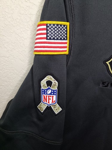 NIKE Chicago Bears Therma Fit Salute To Service Youth Large 14-16 Gray Hoodie - Picture 4 of 10
