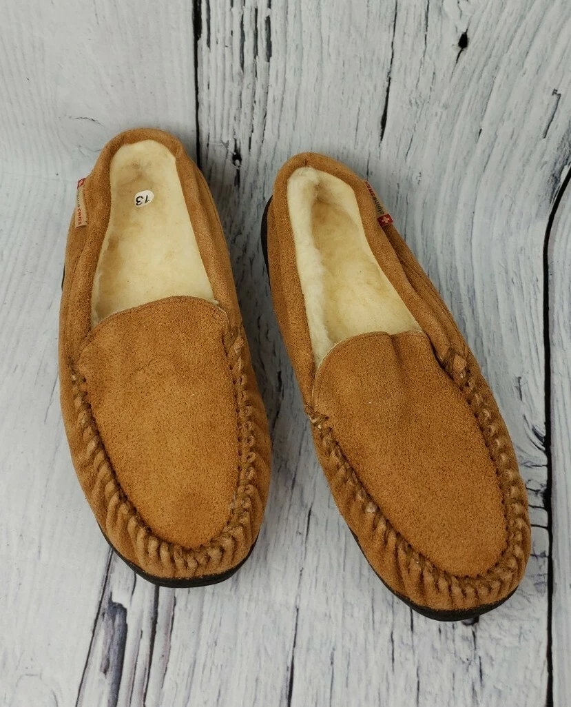 Alpine Swiss Suede Brown Slippers for Men for sale | eBay display picture 3