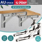 <!--F#f_0-->2PCS Heavy Duty Folding Table Bracket Stainless Steel 150KG Wall Shelf Bench AU<!--F/-->