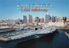 USS Midway San Diego Harbor California Naval Aircraft Carrier 6x4 Postcard CP378