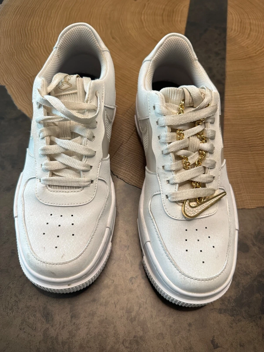 Nike Air Force 1 Pixel White Gold Chain W for sale | eBay