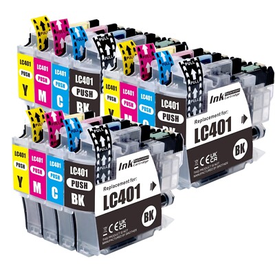Color Printer Ink fits LC401 Brother MFC-J1010DW MFC-J1012DW MFC-J1170DW