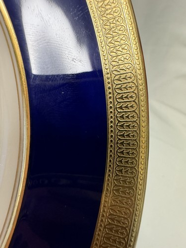 (3) Lenox J19K Cobalt Blue & Gold Encrusted 9 Inch LUNCHEON PLATES - Picture 8 of 12