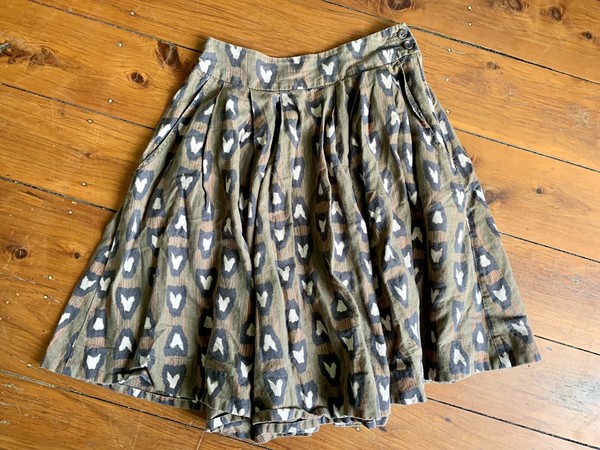 Gorman Cotton-Linen Full Circle Skater Mini Skirt Sz 10 Leopard Print
