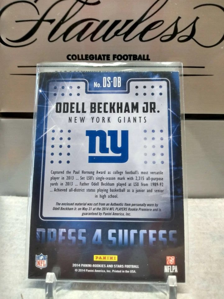2014 Panini Rookies & Stars Odell Beckham Jr Dress 4 Success #DS-OB SP Longevity - Image 3 of 3