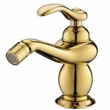 Gold color Single hole  bathroom classic bidet faucet mixer tap deck mounted
