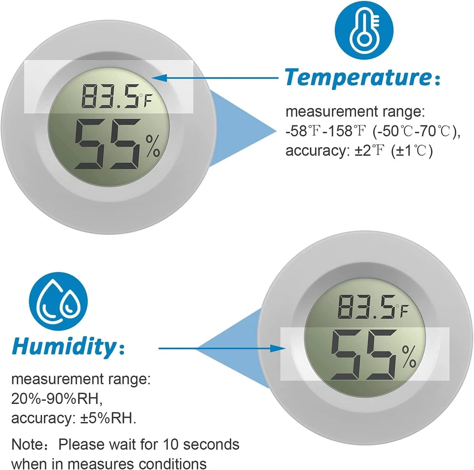 Mini Hygrometer Thermometer Digital Humidity Temperature Gauge Monitor Indoor - Image 3 of 4