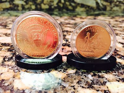 MARILYN MONROE 24KT GOLD JFK HALF DOLLAR & CALIFORNIA QUARTER 2
