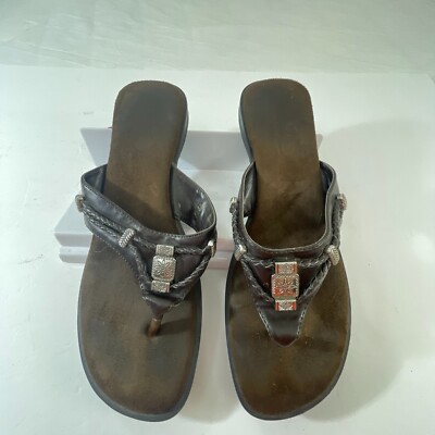 Rialto Comfort Women's  Flip Flop Sandals Slip On Size 9M Brown