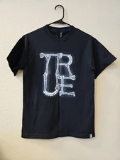 True T.R.U.E. Black Crew Neck Tee Men's T Shirt SMALL Size 