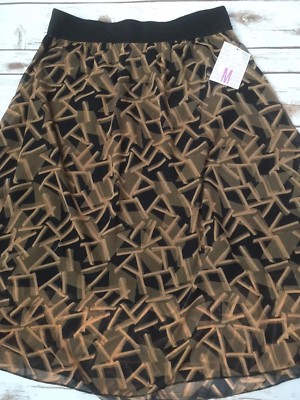 Jupe LuLaRoe Lola Taille M Noire Motif Géométrique Beige Automne