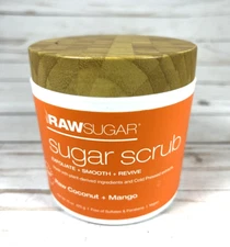 Raw Sugar Scrub Face Body Exfoliate Smooth Revive Coconut Mango 15oz NEW