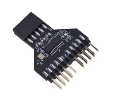 USB 2.0 Splitter Hub. 9 PIN zu 2x 9 PIN Expansion Adapter Converter W7 W10 W11 