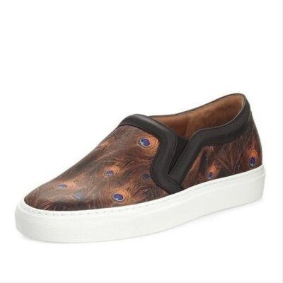 Givenchy women s peacock print brown skate slip on sneakers size IT 39 US 9