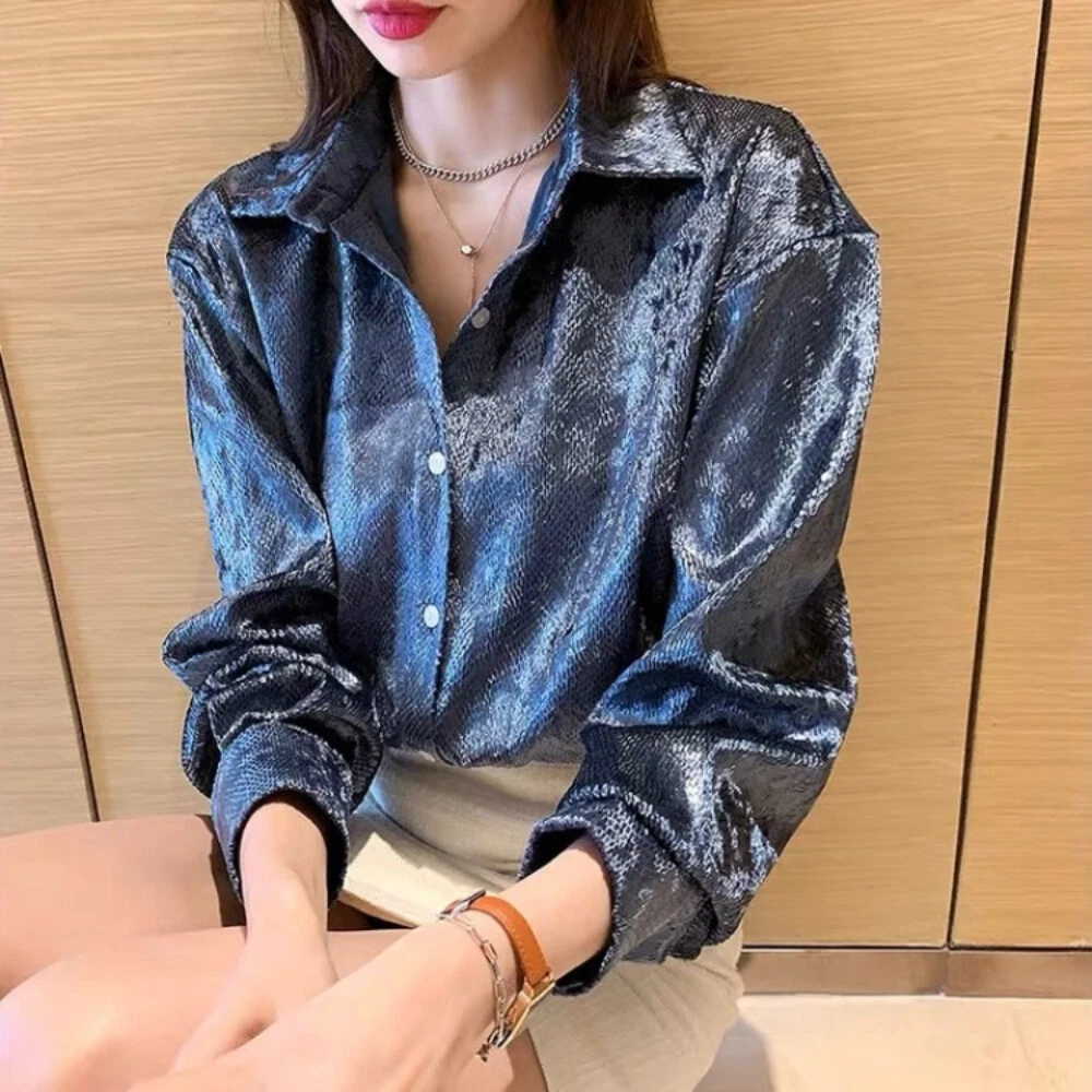 Chemisier clearance brillant femme