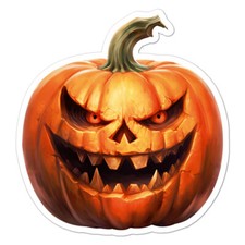 Pumpkin Jack O'Lantern, Vinyl Decal Sticker, Indoor Outdoor, 3 Sizes, 9408