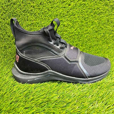 Puma Phenom Womens Size 9 Black Athletic Running Walking Casual Shoes Sneakers