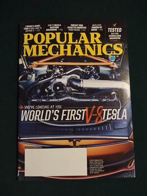 Popular Mechanics Magazine March/April 2022 World's First V8 Tesla