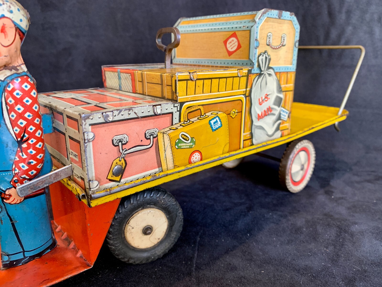 Vintage Unique Art Finnigan Porter Wind Up Tin Litho USA WORKS 1950s Ex Cond