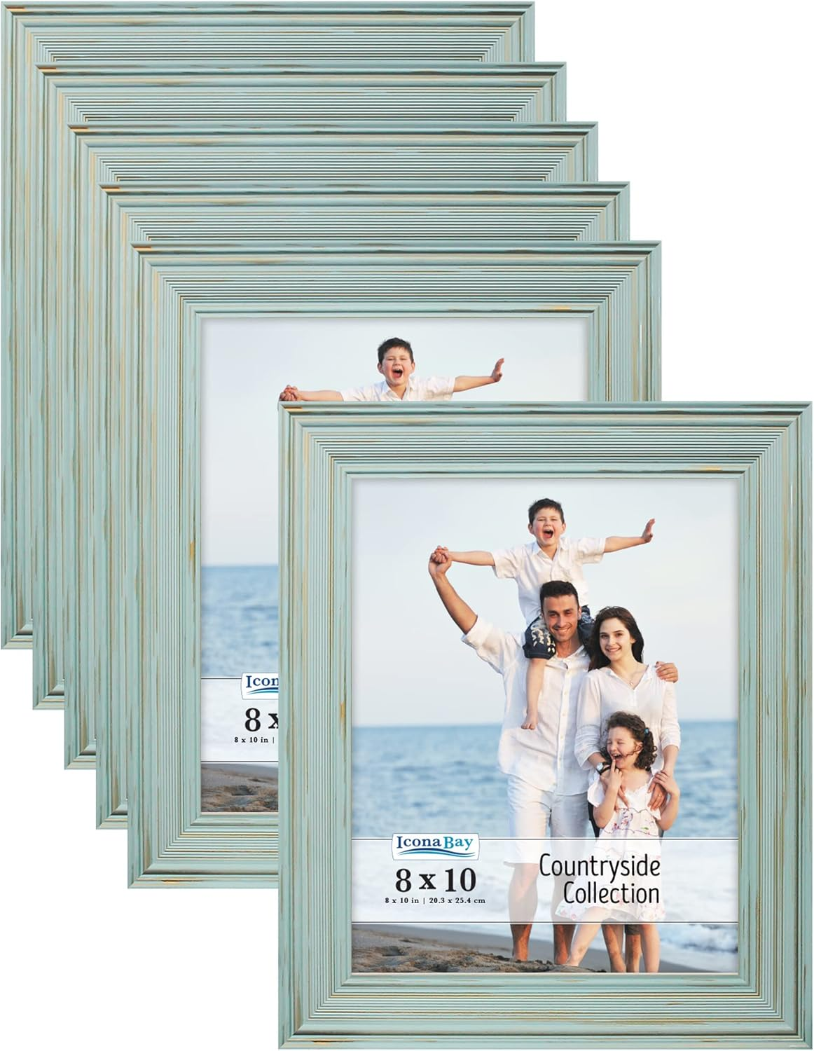 8X10 Picture Frames (Eggshell Blue, 6 Pack), French Country Style Picture Frame-image