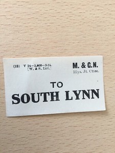 M G N R J C Luggage Label To South Lynn Ebay