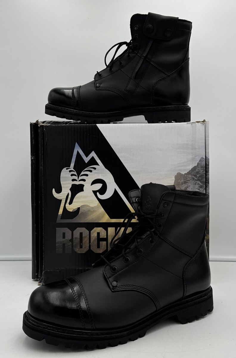 ROCKY Side-zip Leather Paratrooper Combat Jump BOOTS Men's ROCKY Side-zip Leather Paratrooper Combat Jump BOOTS Men's