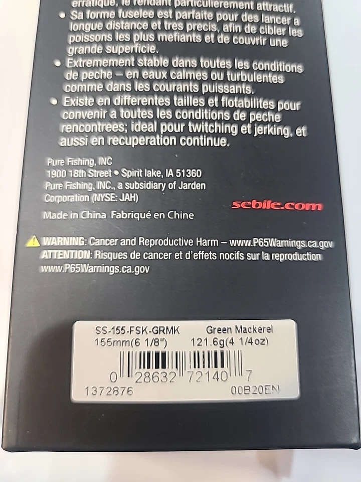 Señuelo bajo a rayas Sebile Stick Shadd 155 Fast Sinkn 6 1/8" Grn Mackerel 4 1/4 oz   Foto 4 de 4