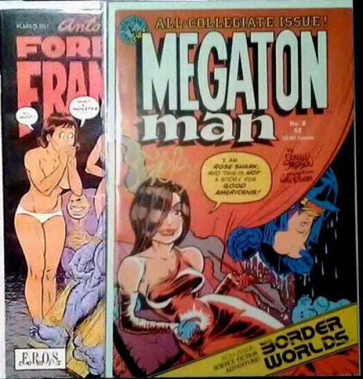 LOT Don Simpson SIGNED AUTOGRAPH Megaton Man #8 Frankenstein #1 Comix