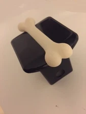 Love Doggy Bone in 3D Black with White  - 2 inch Trail Hitch Cover - Dog Paws