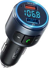Upgraded V5.3 FM Bluetooth Transmitter, Bluetooth Car Adapter QC3.0 LED Back...