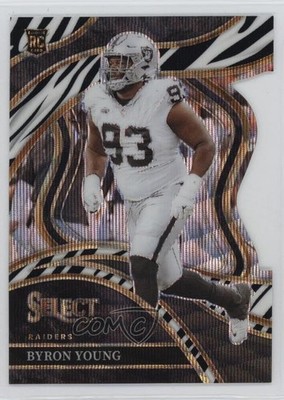 2023 Panini Select Club Level Zebra Prizm Die-Cut Byron Young Rookie RC 1js1