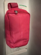 Hot Pink Fanny Pack Front And Back Separate Zipper Pouch