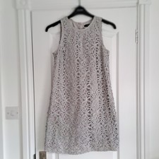 OASIS Silver Shift Dress UK8 EU34 1960s Style Party Evening Sleeveless 