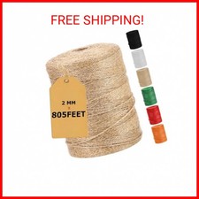 Vanhench 805FT Natural Jute Twine String, Bulk Hemp Jute Rope Cord Twine for Cra